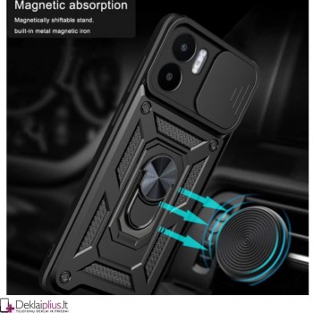 5in1 smūgiams atsparus dėklas su žiedu ir kameros apsauga (Xiaomi Redmi A1/A2)